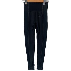 Gymshark Women's Ultra Seamless Black Leggings High Waist Sz XS